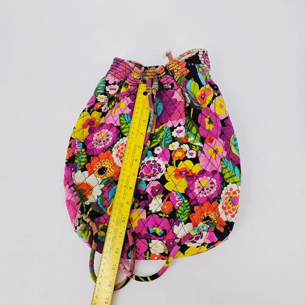 Vera Bradley Multicolor Floral Bucket Backpack Retired Cotton Quilted Boho